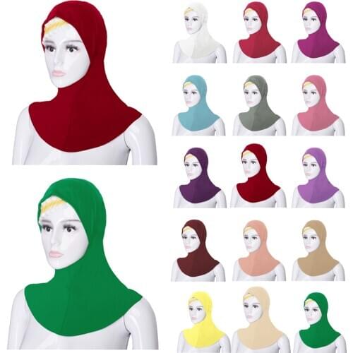Muslim Women Hijab Turban Inner Hijabs Cap Underscarf Ninja Hat Full Head Neck Cover Bone Bonnet Overhead Scarf Islamic Ramadan