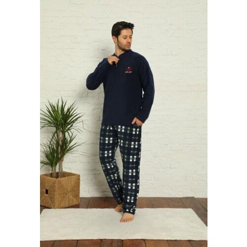 Male Welsoft Fleece Pajamas set Navy Blue 20014