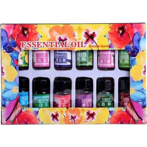 12pcs Natural Essential Oil Set Aromatherapy Therapeutic Grade Water-soluble Humidifier Relieve Stress Fresh Air Essential Oil