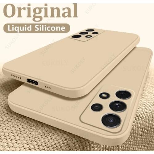 Official Square Liquid Silicone Case For Samsung Galaxy S21 S20 FE S21 Ultra S20 Plus Soft Case Full Protector Cover