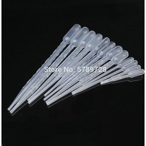 500pcs lab 0.2ml 0.5ml 1ml 2ml 3ml 3ml-L 5ml plastic pasteur pipette transfering dropper for school experiment