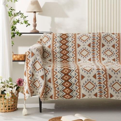 Bohemian Sofa Throw Blanket Thread Knitted Chair Lounge Blanket Plaid Tapestry Bedspread on the bed Nordic Home Decor Sofa Cover