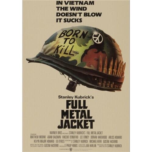 Full Metal Jacket Movie poster 1987 vintage art classic family Kraft Paper Bar Home Decor Classic moive Wall Sticker A1