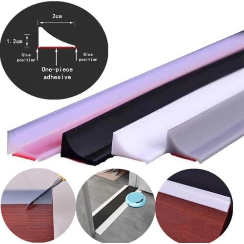 Kitchen sink water stopper blocker Shower bathroom Dry Wet Separation flood barrier rubber Self-adhesive water Retaining Strip