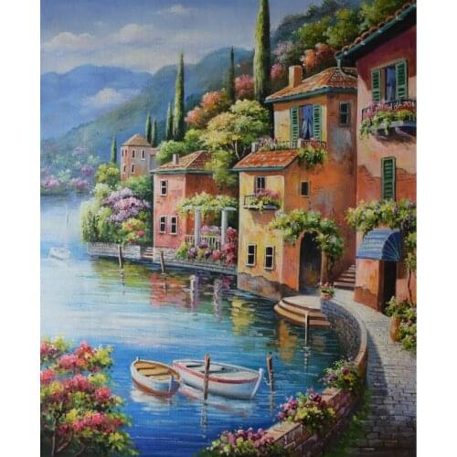HandPainted European style Oil Painting On Canvas Mediterranean Sea Seascape Oil Canvas Painting Wall Art Picture forLiving Room