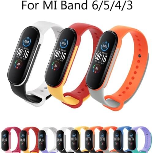 Mi Band 6 5 4 3 Strap Color Matching Silicone Xiaomi Belt Replacement Watch Band Bracelet Pulseira Smart Sports Fitness Wrist
