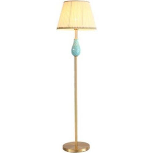 Blue Pleated Lampshade Chinese Ceramic Floor Lamp For BedRoom Bedside Living Room Foyer Study Reading Night Standing Lamp 190130