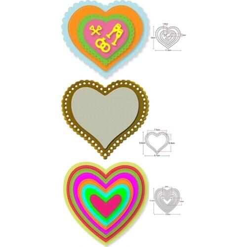 8pcs Lace Heart Frame Metal Cutting Dies Stencils dies for Diy Scrapbooking Decor Embossing die cut Paper Card Making Craft dies