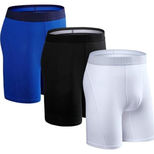3pcs Long Mens Underpants Lots Boxer Mens Panties Cotton Boxers Man Underware Sexy Family Boxershorts For Male Shorts Calecon