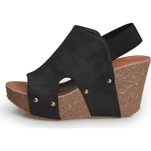 Dropshipping Pumps High Heels Platform Wedge Sandals For Women Wedges High Heel Fish Mouth Retro Womens Shoes PlatformSandalias