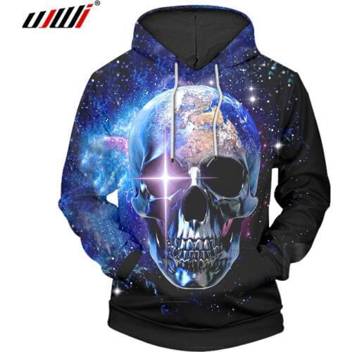 UJWI Hoodies Oversize 6xl 2018 Hot Sale Men 3d Print Skull Sweatshirt Hoodies Hombre Hip Hop Streetwear Hooded Pullovers Jackets