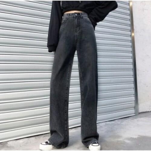 Vintage Black High Waisted Jeans Women Jeans Pants Leisure Loose Wide Leg Jeans Streetwear Spring Fashion Boyfriend Baggy Jeans