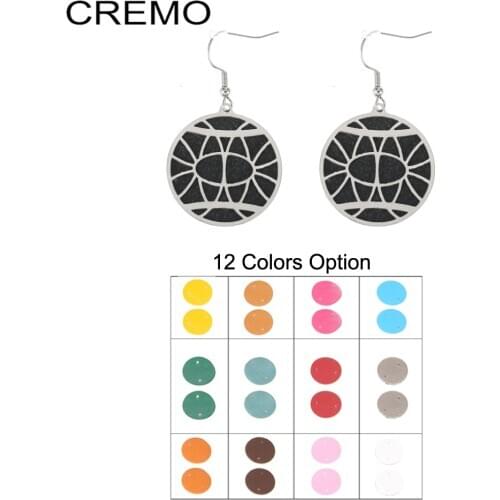 Cremo Trendy Boucle d'oreille femme Interchangeable Leather Earing Stainless Steel Round Drop Earring for Women Jewelry