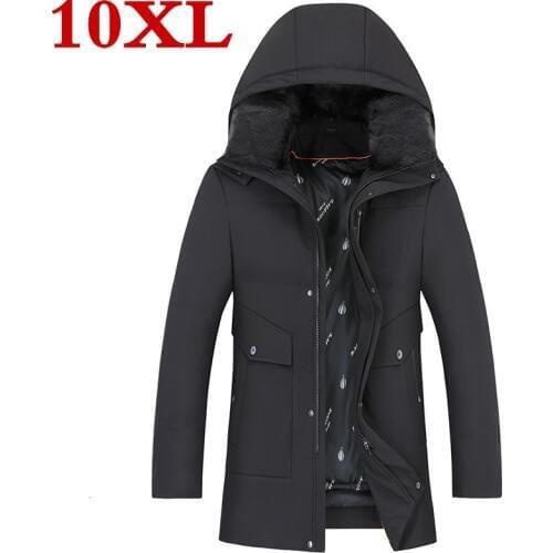 2020 plus size 10XL 9XL 8XL 7XL Winter New Mens Down Jacket Fashion Casual Hooded Thick Warm Long Coat Jacket