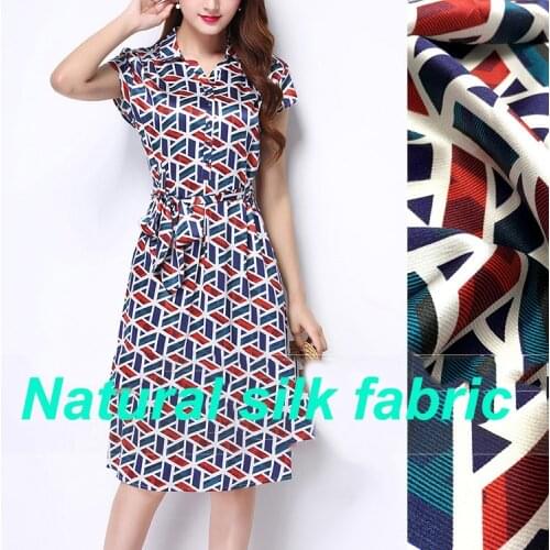 1 Meter 19 MM Wide-format Digital Printing Silk Stretch Satin Fabric Silky Mulberry Dress Pajama Fabric