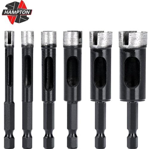 1pc 6-16mm Diamond Drill Bit Hex Shank Sintering Vacuum Dry Drilling Core Bits Ceramic Tile Drill Bits Granite Marble Hole Saw