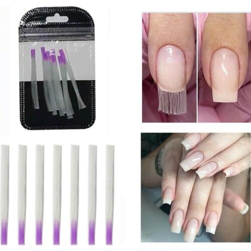 Professional Silk Fiberglass Nail Form Acrylic Tips Extension Gel Nail Accessory Glass Fiber Nail Extension Paper Tool 10pcs