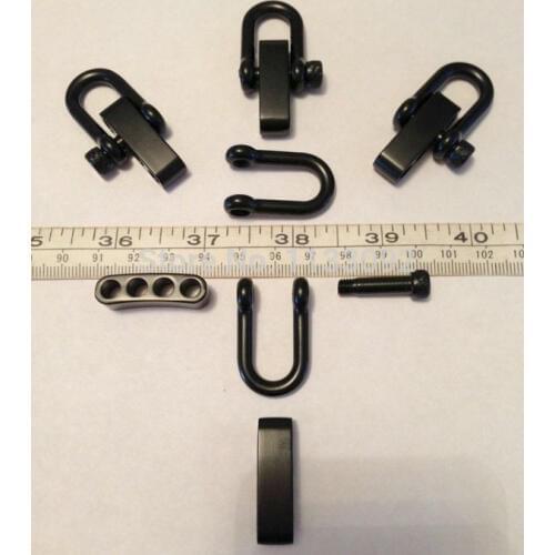 10Packs/lot New Style Round Pin Black Adjustable Stainless Steel Bracelet Buckle Shackles for Outdoor Camping Paracord Bracelet