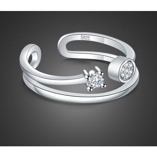 100% 925 Sterling Silver Ring Bohemian Vintage Exaggerated Double Ring Women Charm Joint Ring Jewelry Gift
