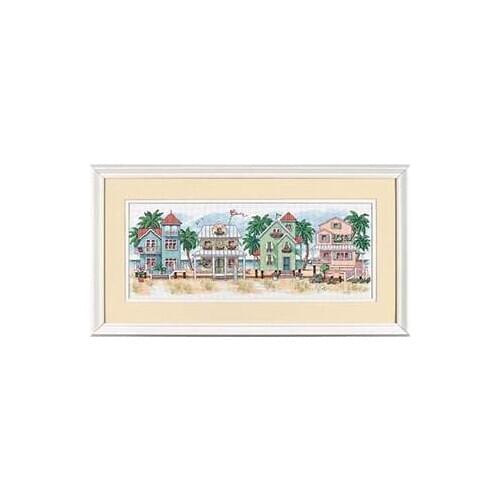 14/22/25ct Lovely Counted Cross Stitch Kit Seaside Cottages Cabin Chalet Cottage Village Home Town City House dim 13726