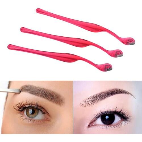 2pcs Mini Eyebrow Razor Blades Portable Eyebrow Trimmer Shaper Facial Hair Remover Shaver Cosmetic Makeup Tools Eyebrow Scissor