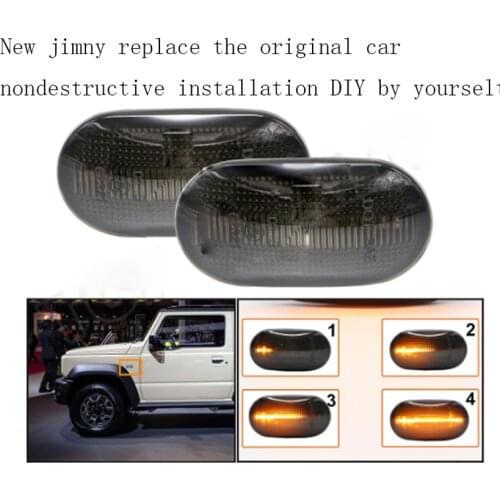 2PCS Led Dynamic Side Marker Turn Signal Indicator Repeater Light lamp For SUZUKI JIMNY JB64W JB74 JB23 ジムニー/JB64 1999-2019