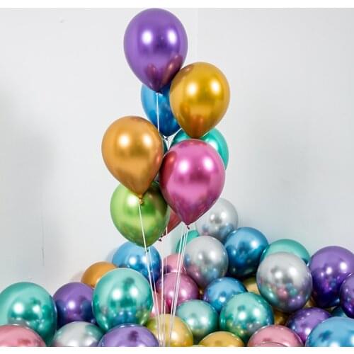 20pcs 10 Inch Pearl Metallic Latex Balloon Gold Round Metal Balloons for Wedding Birthday Party Globos Home Deaorations Supplies