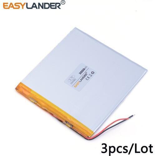 3pcs /Lot 3.7v lithium Li ion polymer rechargeable battery 399082 3000mAh For GPS PAD PSP Mobile Pocket PC E-books Video game