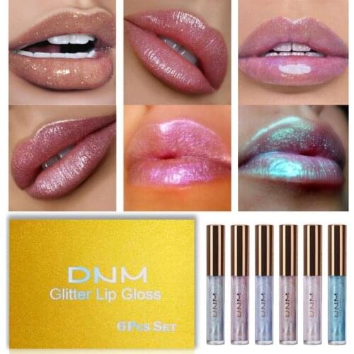 6 Colors/Set Polarized Lip Gloss Chameleon Bright Flash Pearlescent Lip Glaze Long Lasting Moisturizing Lipstick Cosmetic TSLM1