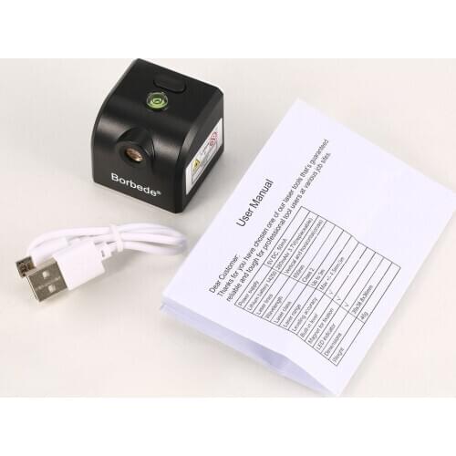 Borbede Portable Mini Cross Red Laser Levels Meter 2 line 1 point 650nm Leveling Instrument with LED indicator Magnet fixation