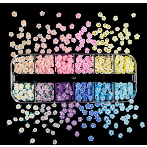 Cherry Blossoms Daisy Polymer Clay Slices Nail Art Decorations Various Flowers Korean Japan Manicure Sequin Nail Art Accessories
