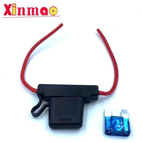 50 Amp Maxi Fuse With Weatherproof Holder 8AWG 10AWG Wire Dual Battery 50A Fuses Color: Black + Red Specs: 50A Wire Length: 15