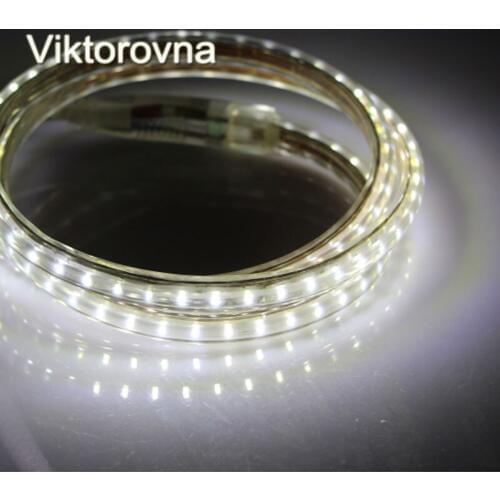 SMD 3014 LED Strip Flexible Light 120leds AC 220V 110V 240V Waterproof Led Ribbon Tape lamp + EU US UK Power Plug warm white