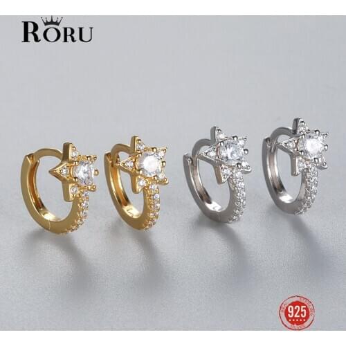 Hot Sale 925 Sterling Silver Earring Gold Color Small Circle Hoop Earrings For Women Birthday Simple Noble Jewelry Gift NO.13