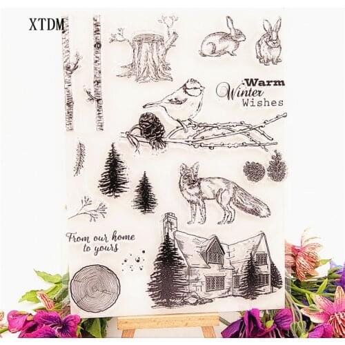 Hot sale Snow wolf Transparent Clear Stamps / Silicone Seals Roller Stamp for DIY scrapbooking photo album/Card Making