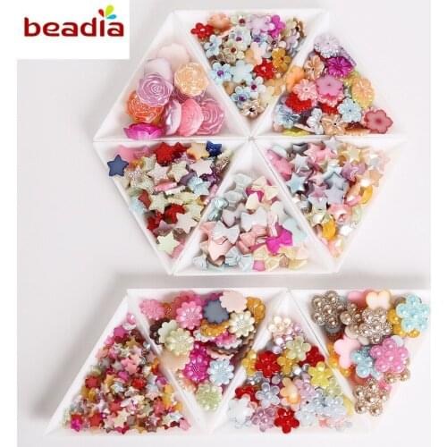 Pick Size 20-200pcs/bag Random Mixed Flatback Different Shapes Plastic ABS Imitation Pearl For DIY Jewelry Craft Decoration
