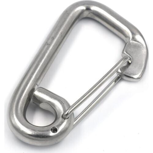 M10x100MM Carabiner Snap Hook Link Spring Clasps 304Stainless Steel Safety Mountaineering Buckle