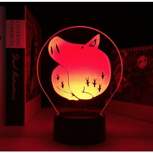 ANIME THE SEVEN DEADLY SINS Boars Sin of Gluttony 3d LED Night Light for Kids Bedroom Decor Birthday Gift Light Table Lamp