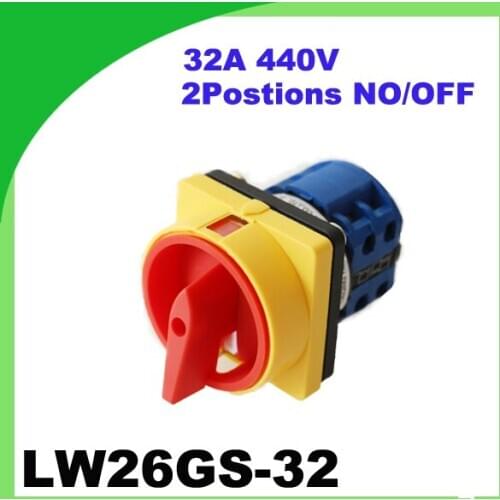 32A 440V 2Postions NO/OFF LW26GS-32 Changeover Control Rotary Cam Combination Switch
