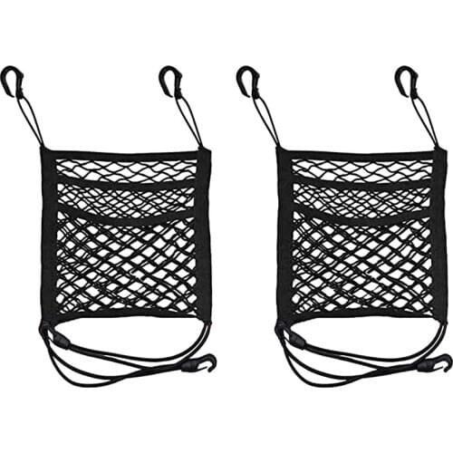 2 Pieces Of Pet Net Barrier, Dog Cart Net Barrier, Rear Seat Net Storage Bag, Net Barrier with Hook