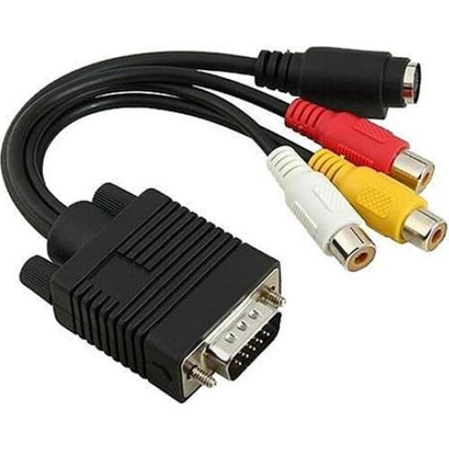 Bluelans VGA to S-Video 3 RCA Composite AV TV Out Adapter Converter Cable for PC Laptop