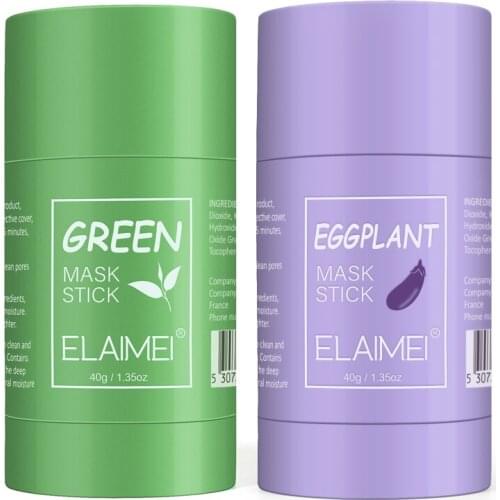 40g Green Tea Mask Stick Deep Cleaning Clay Stick Mask Moisturizing Remove Blackhead Anti-Acne Oil Control Face Skin Care TSLM2