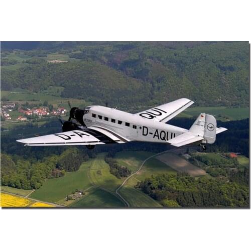 German Junkers Ju 52 Poster Classic Aeroplane Canvas Painting Wall Art Pictures Print For Living Room Home Decor