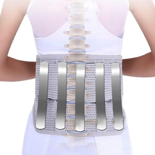 2021 Orthopedic Tourmaline Self-heating Magnetic Steel Bone Waist Widen Belt Men Women Lumbar Support Back Brace Belt 3pcs Pad