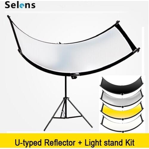 U-type Reflector With Tripod Collapsible Photography Light reflective screen for Studio Multi Photo Disc Diffuers acessorio