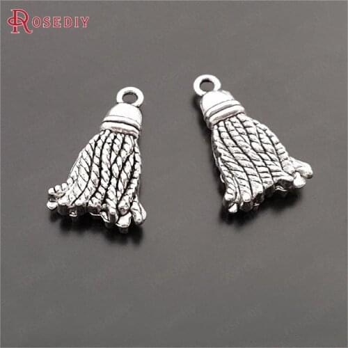 28506)20PCS 21x12MM Antique Bronze Zinc Alloy Tassels Charms Pendants Diy Jewelry Findings Accessories Wholesale