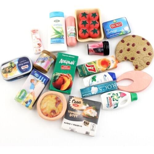 Random 10pcs 1/6 Mini supermarket food Miniature doll house Daily necessities rement doll kitchen food play house for barbie