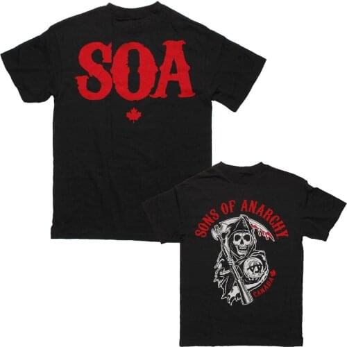 Sons of Anarchy Reaper Canada T-Shirt Summer Cotton Short Sleeve O-Neck Mens T Shirt New S-3XL