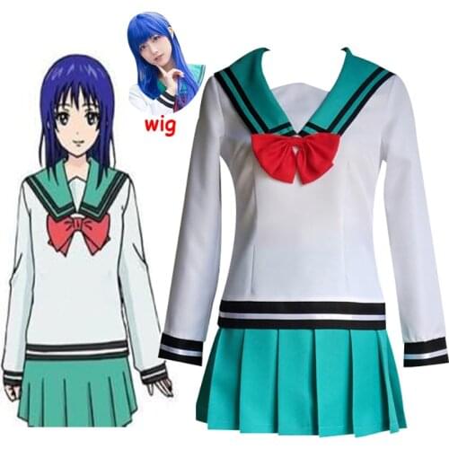 Japan the disastrous life of Saiki K. women Teruhashi Kokomi cosplay dress Saiki Kusuo no sai-nan Yumehara Chiyo dress and wig
