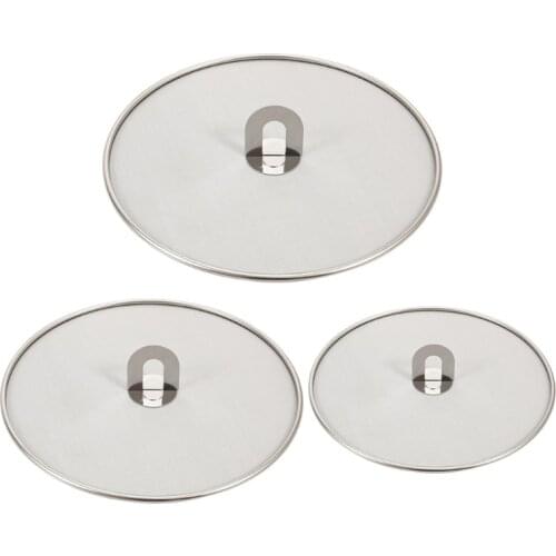 3 Pcs Frying Oil Spatter Net Cover Cooking Spatter Guard for Pans Kitchens Lid Q0KA